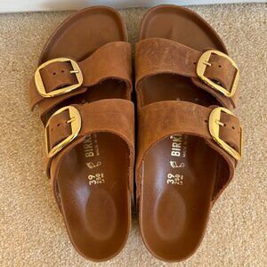 Birkenstock Big Buckle Sandals (Size EU 39 - Women's 8-8.5) - Cognac